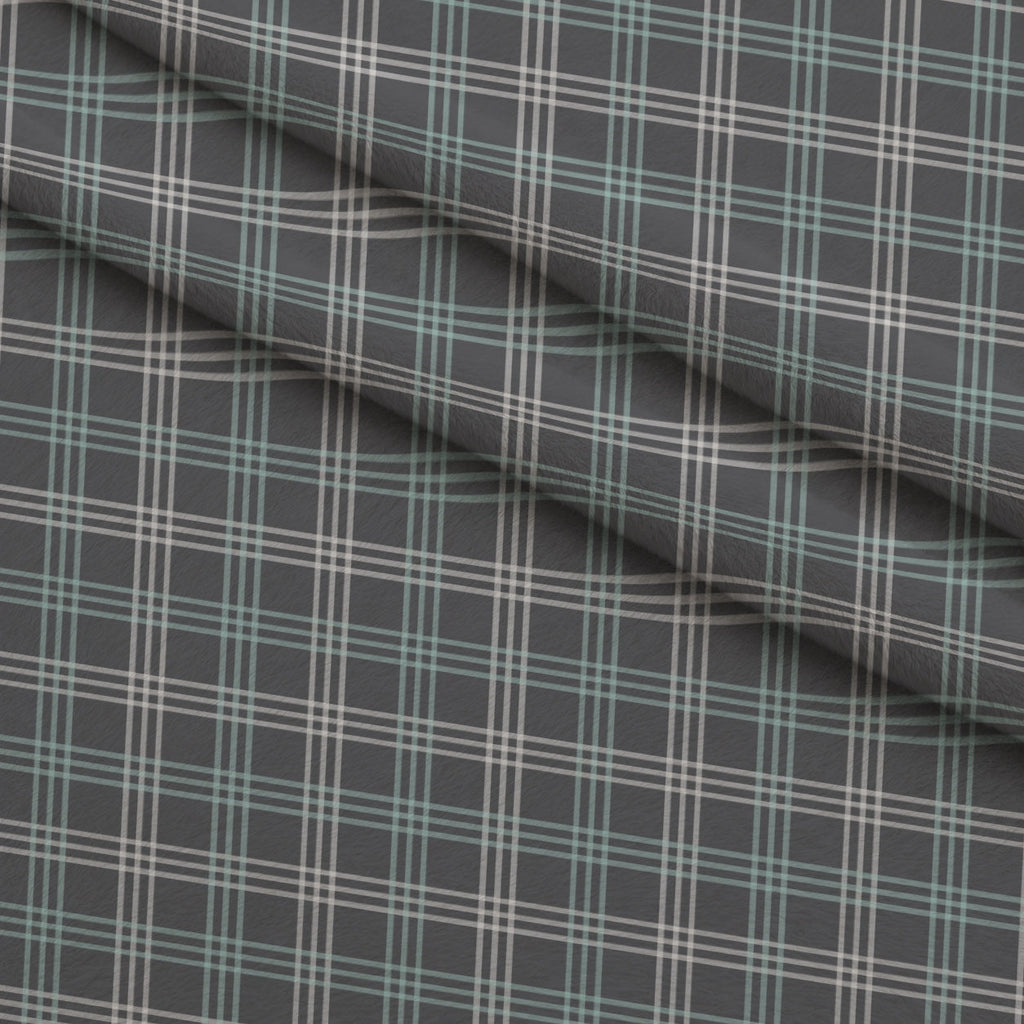Seafoam Gingham Pattern 13 Fleece Fabric — fleece fabric folded close-up preview (mv-fleece-v1:lying)
