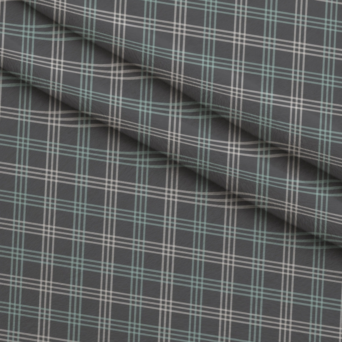 Seafoam Gingham Pattern 13 Fleece Fabric — fleece fabric folded close-up preview (mv-fleece-v1:lying)
