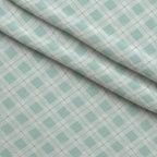 Seafoam Gingham Pattern 14 Fleece Fabric — fleece fabric folded close-up preview (mv-fleece-v1:lying)