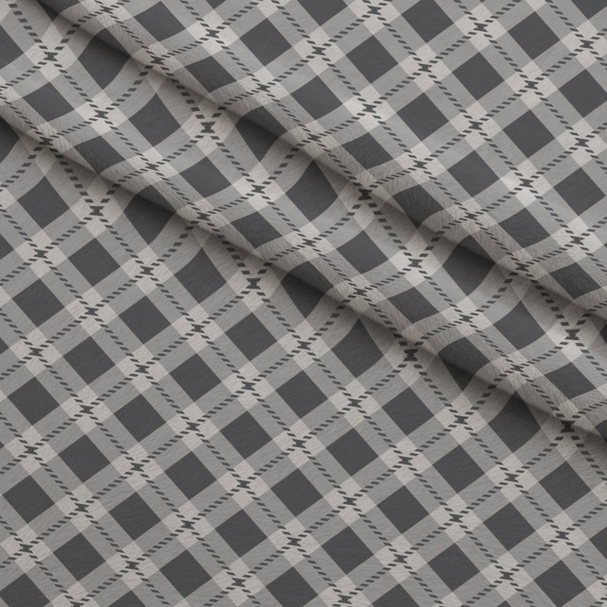 Seafoam Gingham Pattern 15 Fleece Fabric — fleece fabric folded close-up preview (mv-fleece-v1:lying)