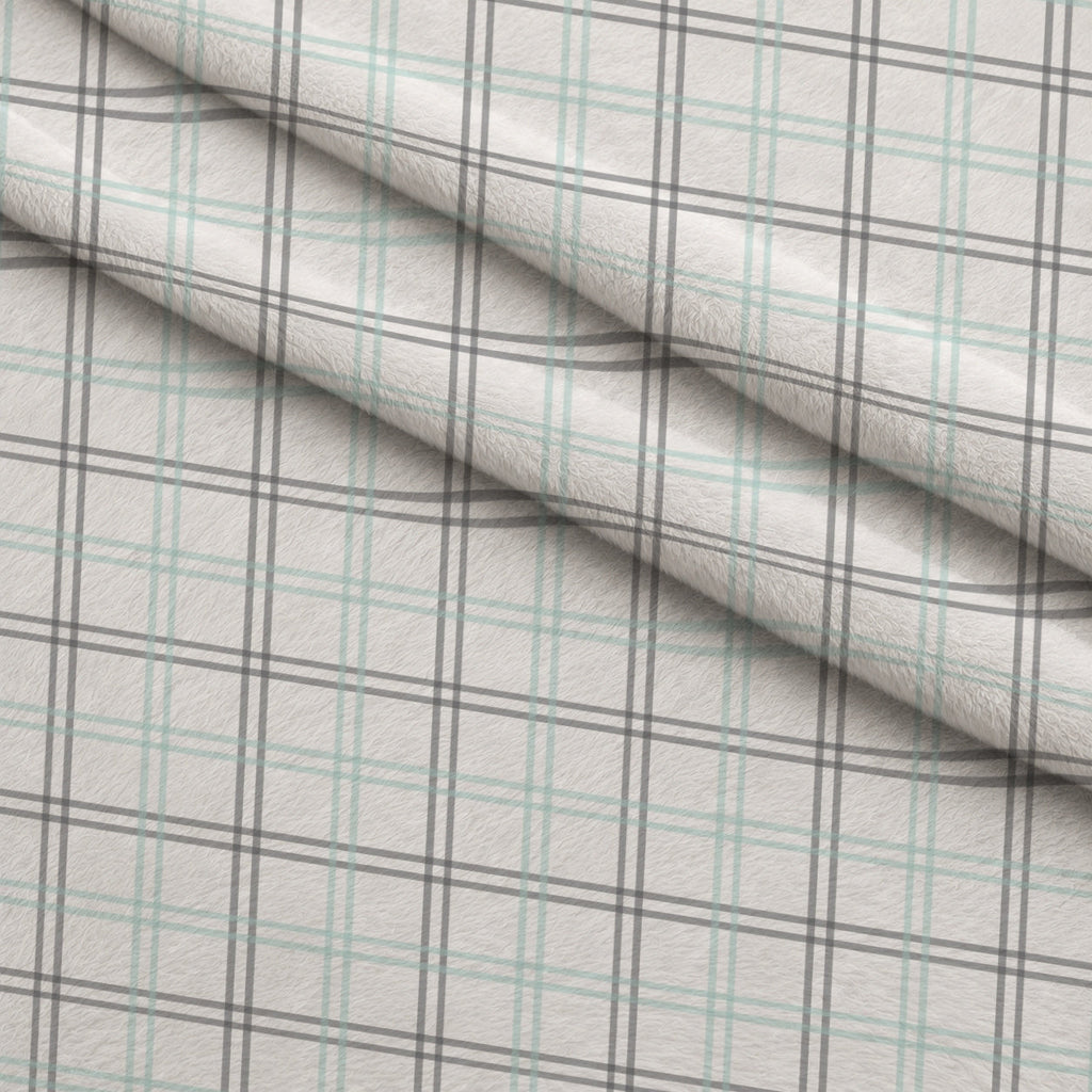Seafoam Gingham Pattern 16 Fleece Fabric — fleece fabric folded close-up preview (mv-fleece-v1:lying)