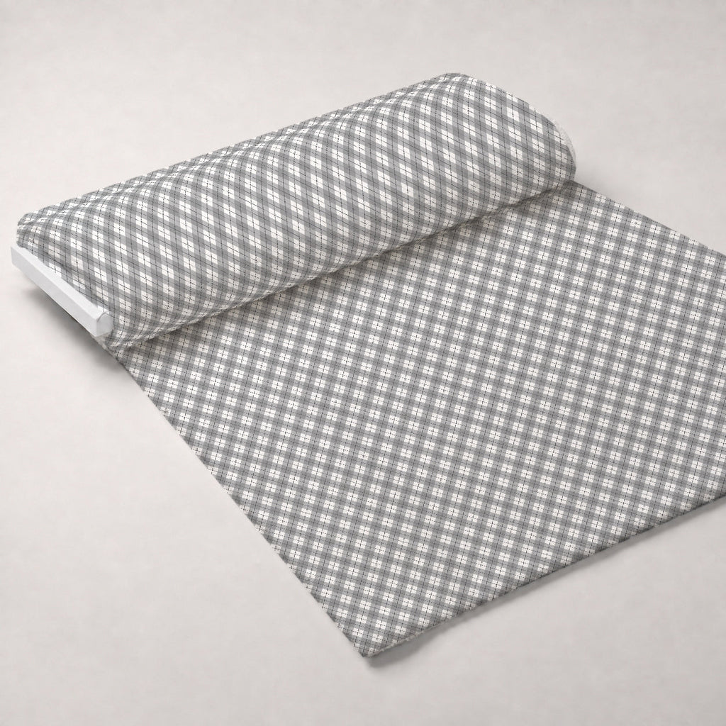 Seafoam Gingham Pattern 19 Fleece Fabric — fleece fabric unrolled bolt preview (mv-fleece-v1:bolt)