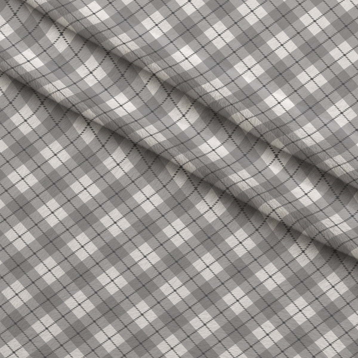 Seafoam Gingham Pattern 19 Fleece Fabric — fleece fabric folded close-up preview (mv-fleece-v1:lying)