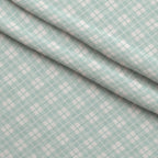 Seafoam Gingham Pattern 2 Fleece Fabric — fleece fabric folded close-up preview (mv-fleece-v1:lying)