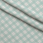 Seafoam Gingham Pattern 20 Fleece Fabric — fleece fabric folded close-up preview (mv-fleece-v1:lying)