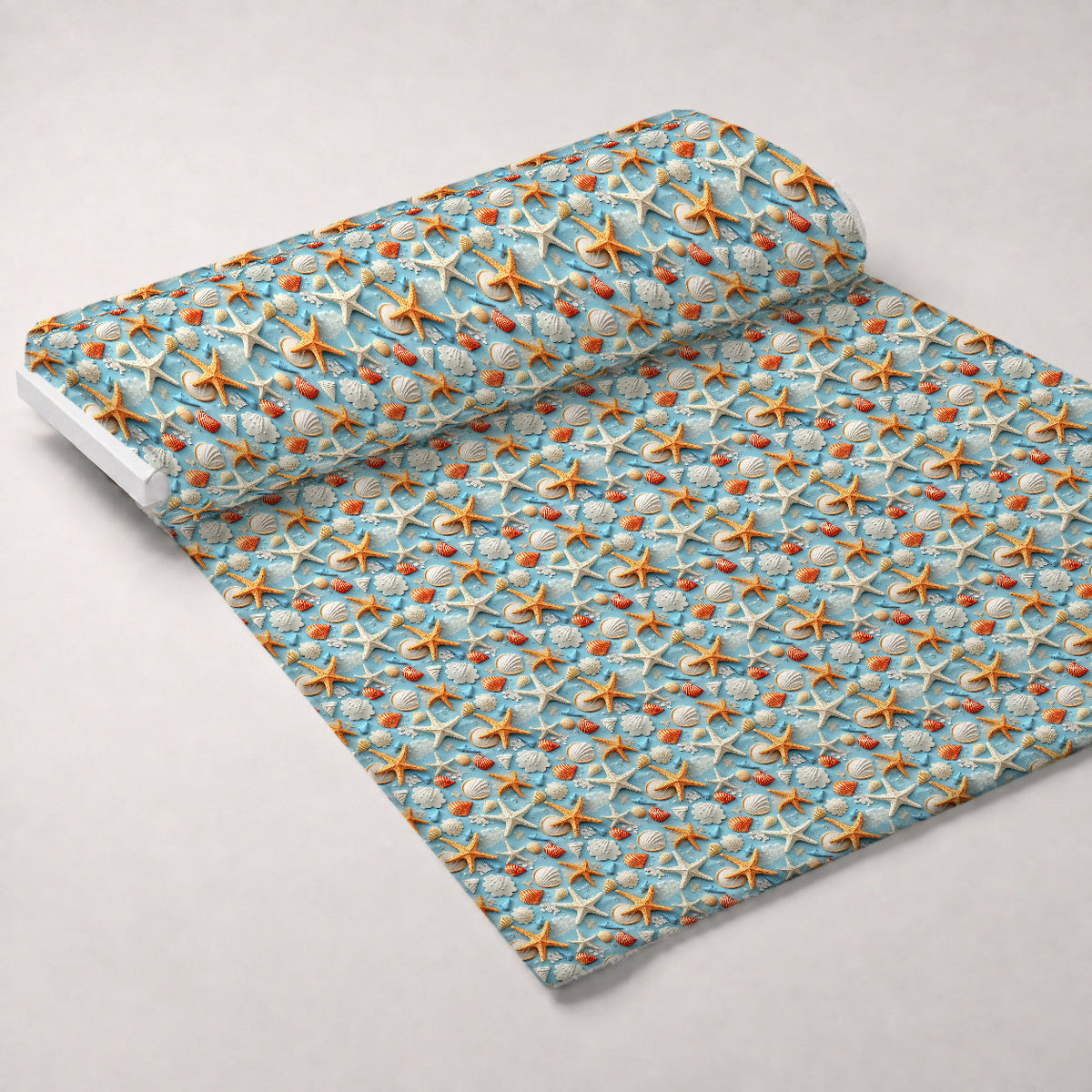 Seashell Shores Pattern 5 Fleece Fabric — fleece fabric unrolled bolt preview (mv-fleece-v1:bolt)