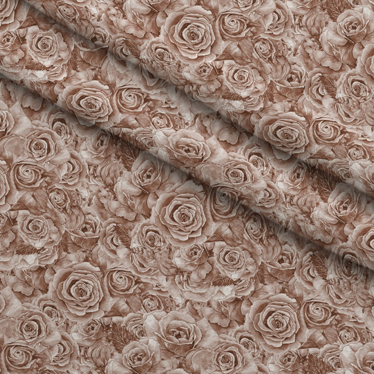 Sepia Blooms Pattern 1 Fleece Fabric — fleece fabric folded close-up preview (mv-fleece-v1:lying)