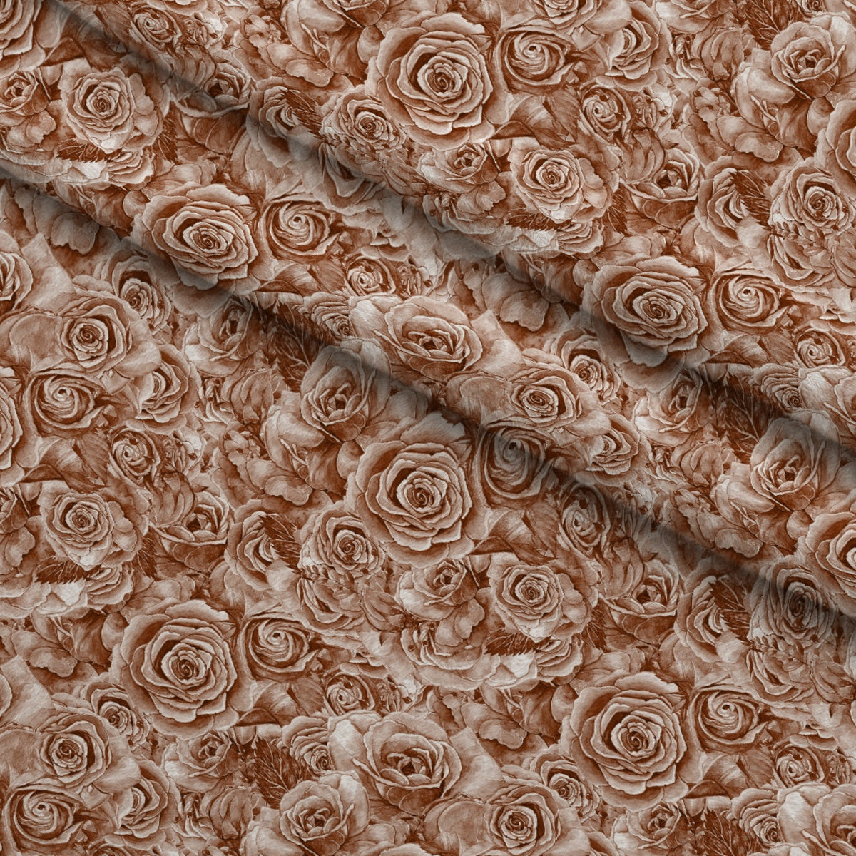 Sepia Blooms Pattern 11 Fleece Fabric — fleece fabric folded close-up preview (mv-fleece-v1:lying)