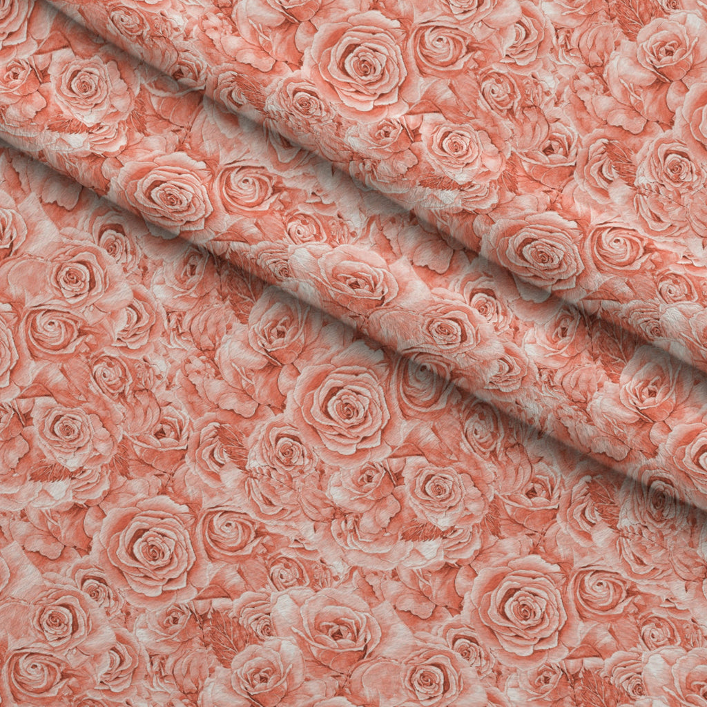 Sepia Blooms Pattern 18 Fleece Fabric — fleece fabric folded close-up preview (mv-fleece-v1:lying)