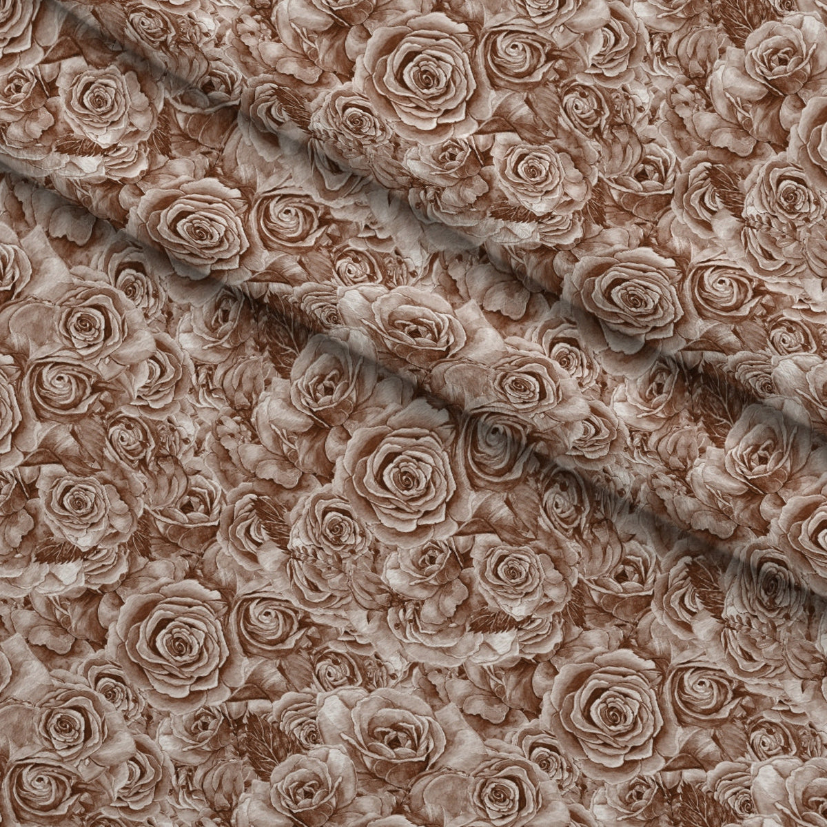 Sepia Blooms Pattern 2 Fleece Fabric — fleece fabric folded close-up preview (mv-fleece-v1:lying)