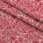 Sepia Blooms Pattern 21 Fleece Fabric — fleece fabric folded close-up preview (mv-fleece-v1:lying)