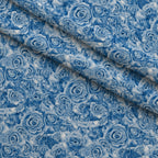 Sepia Blooms Pattern 50 Fleece Fabric — fleece fabric folded close-up preview (mv-fleece-v1:lying)