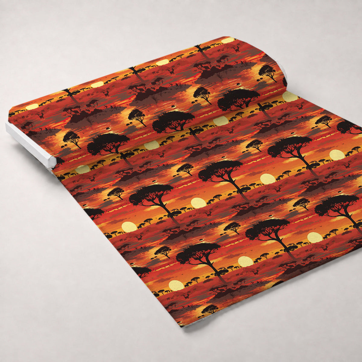 Serengeti Dusk Pattern 1 Fleece Fabric — fleece fabric unrolled bolt preview (mv-fleece-v1:bolt)