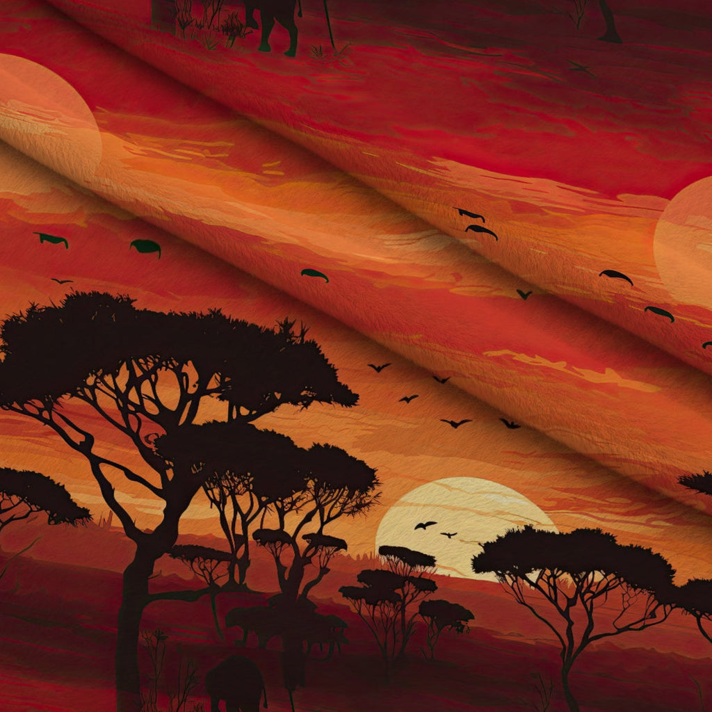 Serengeti Dusk Pattern 11 Fleece Fabric — fleece fabric folded close-up preview (mv-fleece-v1:lying)