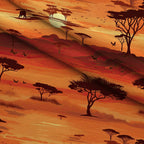 Serengeti Dusk Pattern 12 Fleece Fabric — fleece fabric folded close-up preview (mv-fleece-v1:lying)