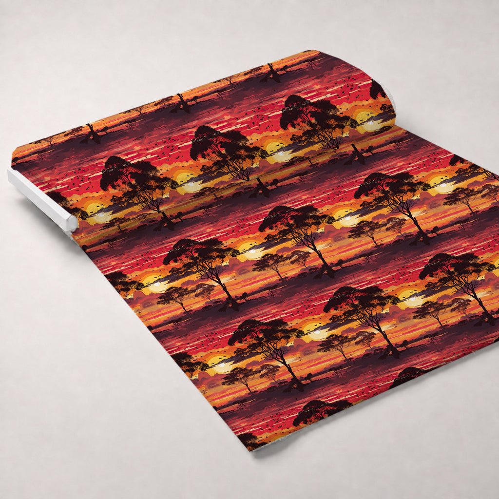 Serengeti Dusk Pattern 2 Fleece Fabric — fleece fabric unrolled bolt preview (mv-fleece-v1:bolt)