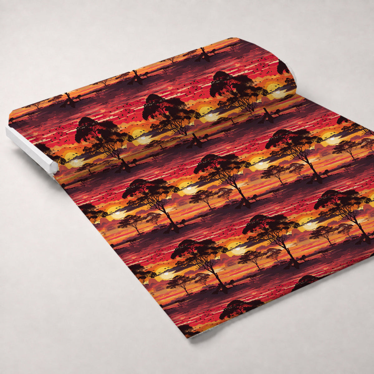 Serengeti Dusk Pattern 2 Fleece Fabric — fleece fabric unrolled bolt preview (mv-fleece-v1:bolt)