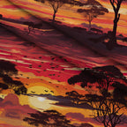 Serengeti Dusk Pattern 2 Fleece Fabric — fleece fabric folded close-up preview (mv-fleece-v1:lying)