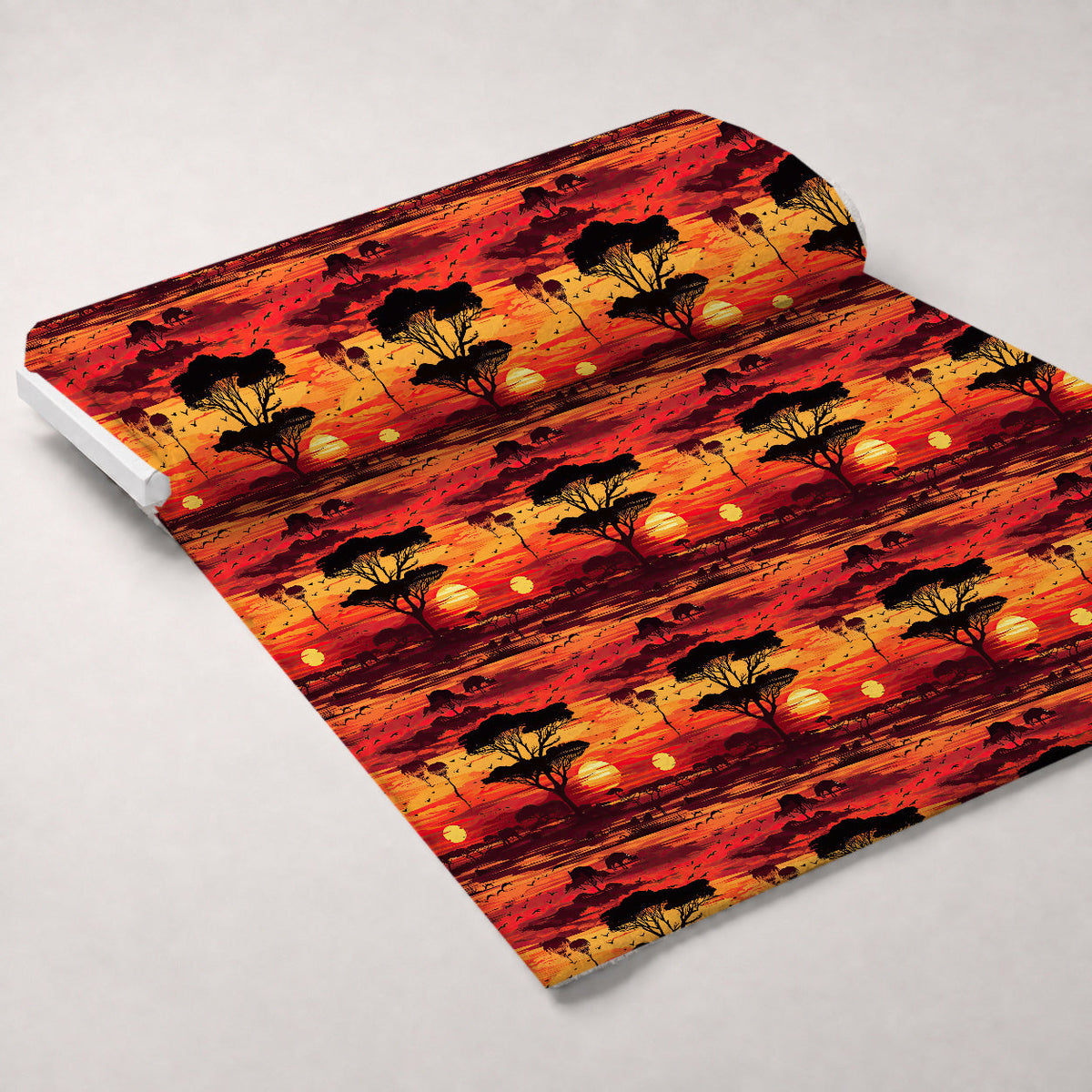 Serengeti Dusk Pattern 3 Fleece Fabric — fleece fabric unrolled bolt preview (mv-fleece-v1:bolt)