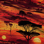 Serengeti Dusk Pattern 3 Fleece Fabric — fleece fabric folded close-up preview (mv-fleece-v1:lying)