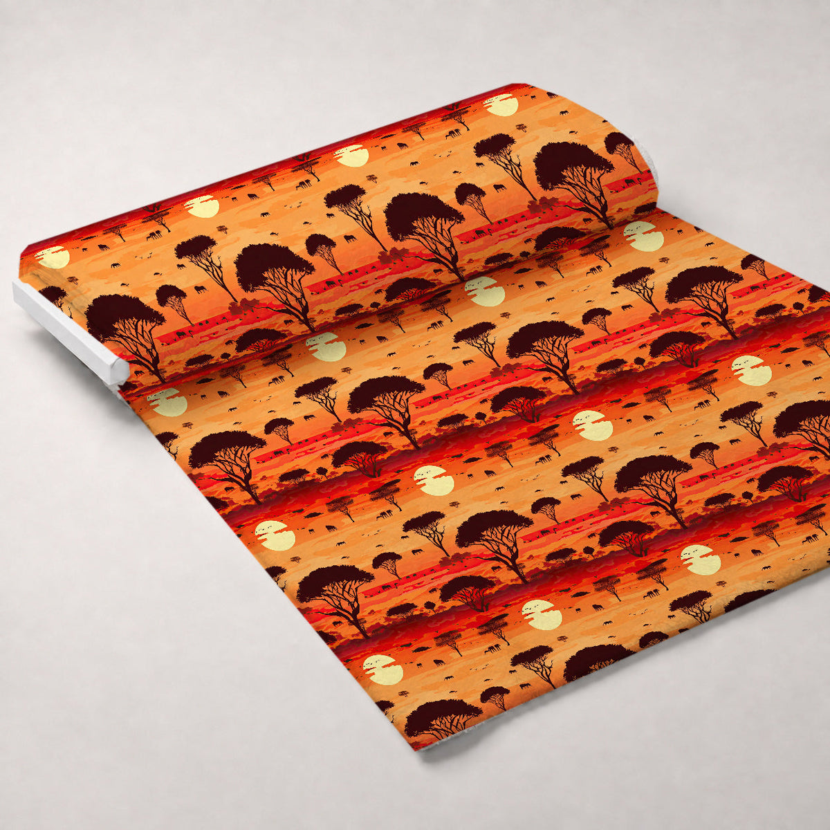 Serengeti Dusk Pattern 4 Fleece Fabric — fleece fabric unrolled bolt preview (mv-fleece-v1:bolt)