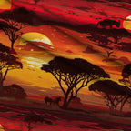 Serengeti Dusk Pattern 6 Fleece Fabric — fleece fabric folded close-up preview (mv-fleece-v1:lying)