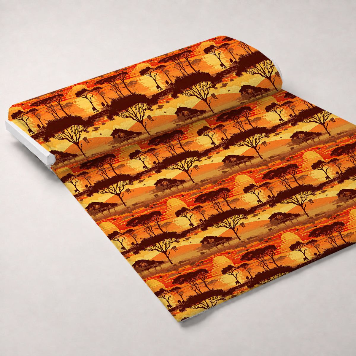Serengeti Dusk Pattern 7 Fleece Fabric — fleece fabric unrolled bolt preview (mv-fleece-v1:bolt)