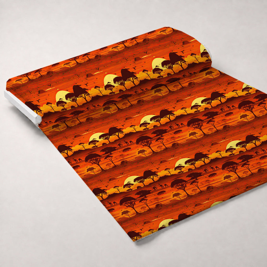 Serengeti Dusk Pattern 8 Fleece Fabric — fleece fabric unrolled bolt preview (mv-fleece-v1:bolt)