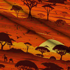 Serengeti Dusk Pattern 8 Fleece Fabric — fleece fabric folded close-up preview (mv-fleece-v1:lying)