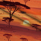 Serengeti Dusk Pattern 9 Fleece Fabric — fleece fabric folded close-up preview (mv-fleece-v1:lying)