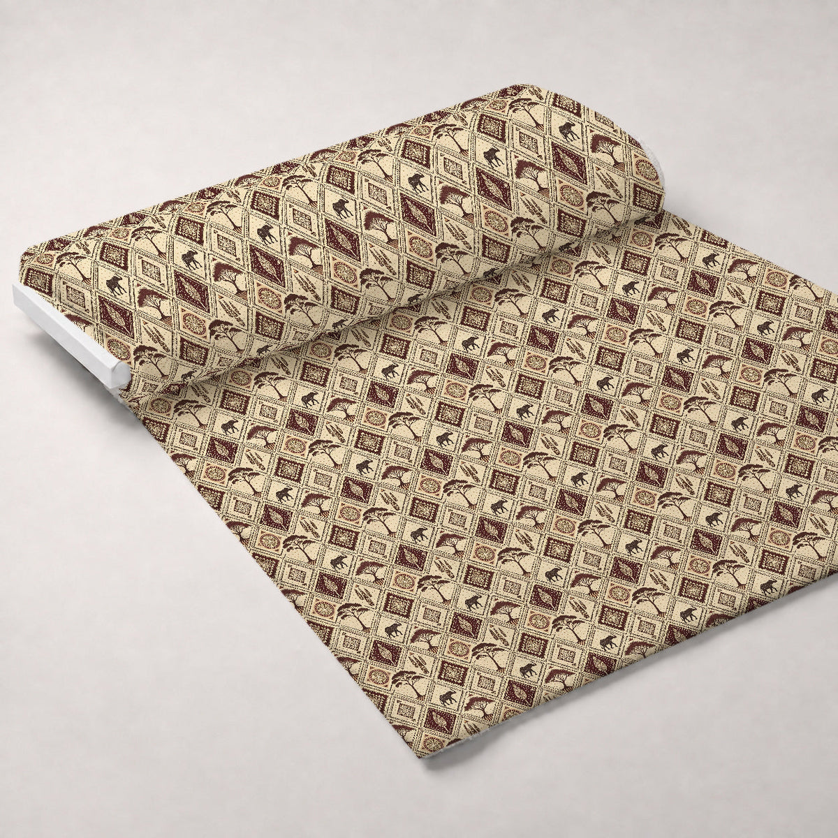 Serengeti Patchwork Pattern 8 Fleece Fabric — fleece fabric unrolled bolt preview (mv-fleece-v1:bolt)