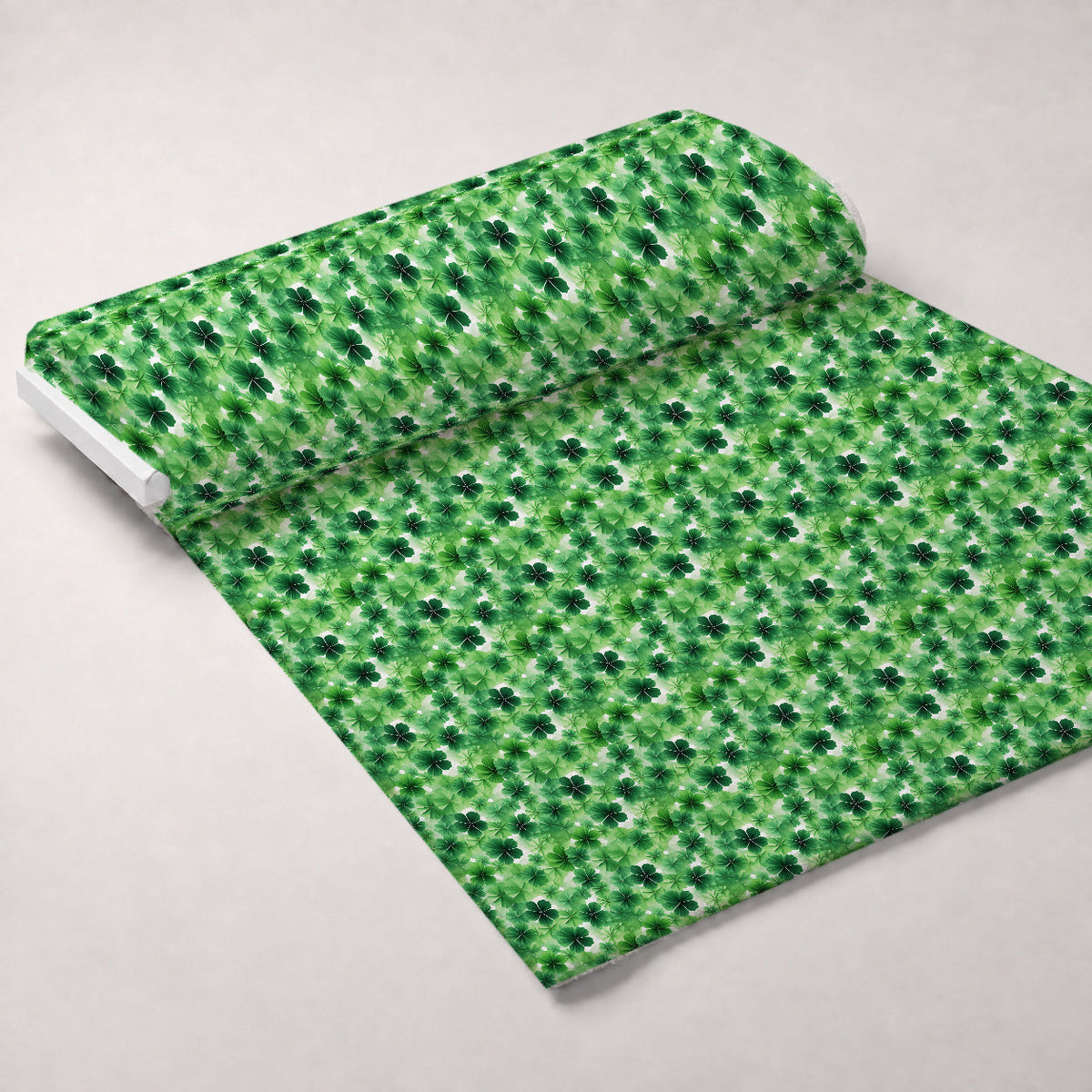 Shamrock Shimmer Pattern 10 Fleece Fabric — fleece fabric unrolled bolt preview (mv-fleece-v1:bolt)