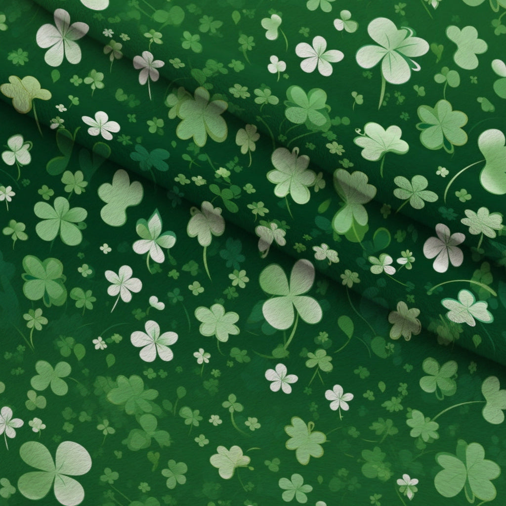 Shamrock Shimmer Pattern 11 Fleece Fabric — fleece fabric folded close-up preview (mv-fleece-v1:lying)