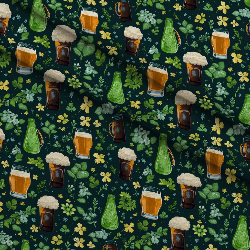 Shamrock Shimmer Pattern 12 Fleece Fabric — fleece fabric folded close-up preview (mv-fleece-v1:lying)