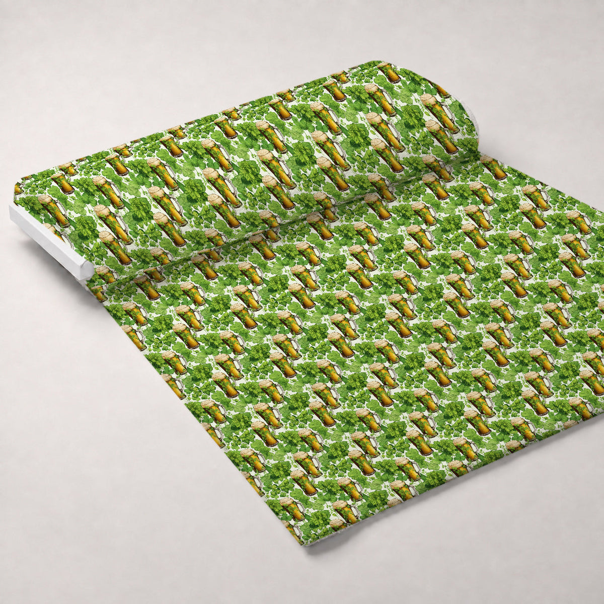 Shamrock Shimmer Pattern 16 Fleece Fabric — fleece fabric unrolled bolt preview (mv-fleece-v1:bolt)