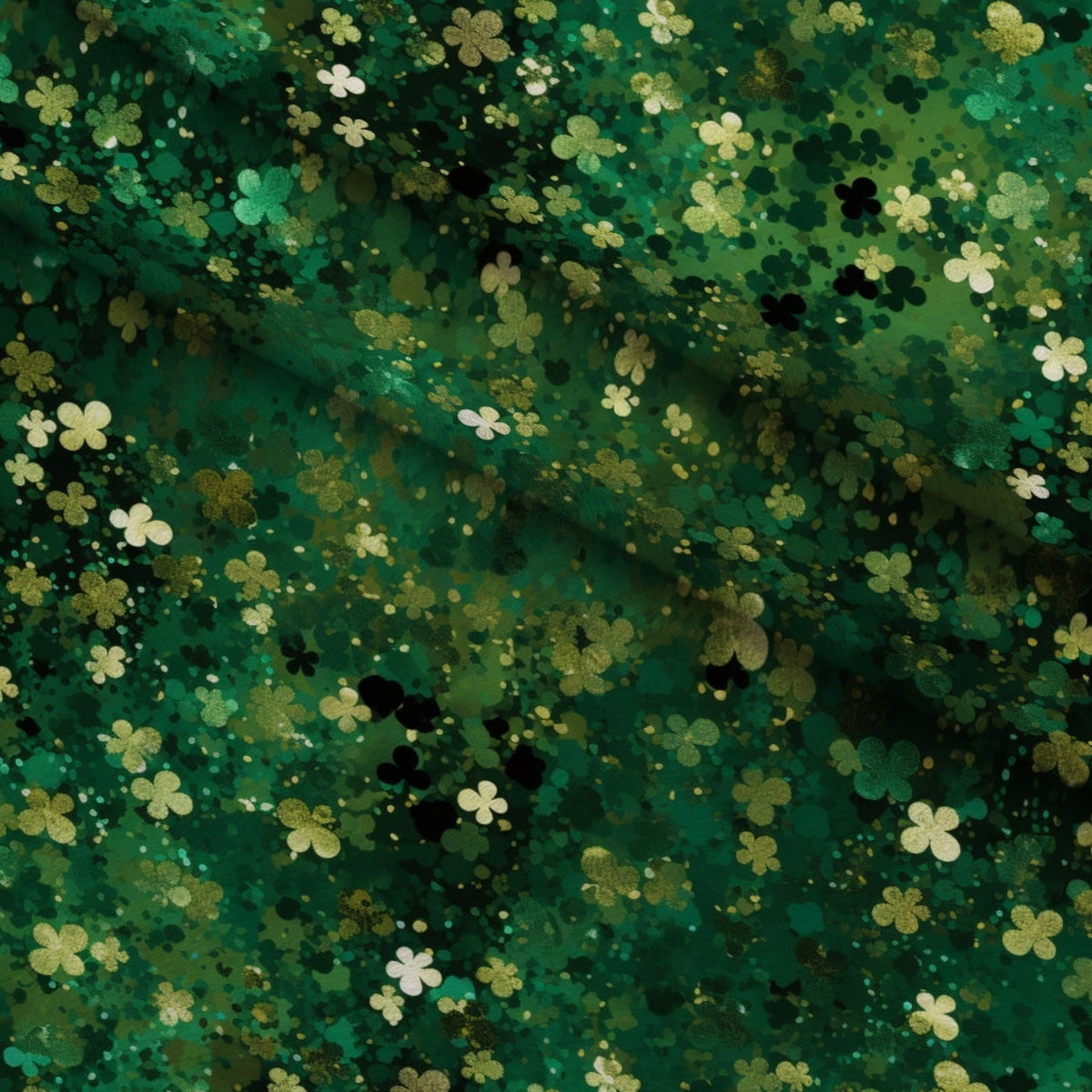 Shamrock Shimmer Pattern 18 Fleece Fabric — fleece fabric folded close-up preview (mv-fleece-v1:lying)