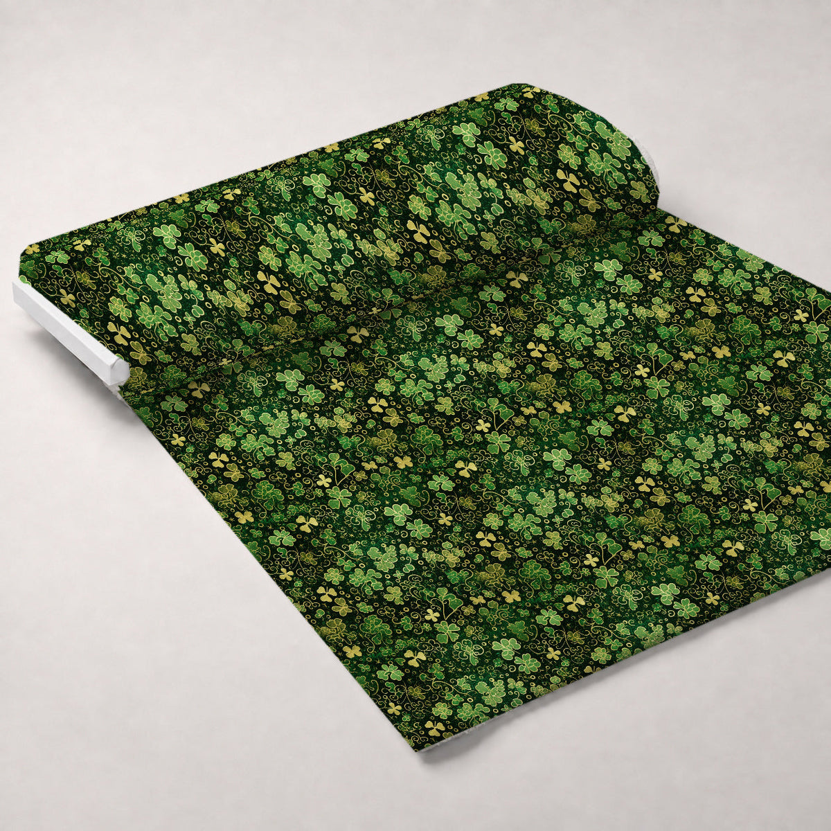 Shamrock Shimmer Pattern 24 Fleece Fabric — fleece fabric unrolled bolt preview (mv-fleece-v1:bolt)