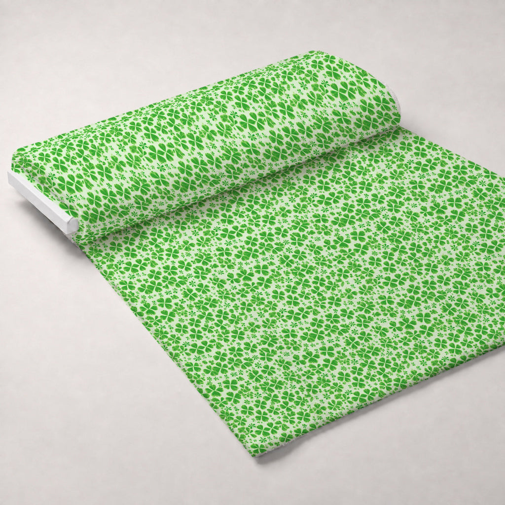 Shamrock Shimmer Pattern 7 Fleece Fabric — fleece fabric unrolled bolt preview (mv-fleece-v1:bolt)