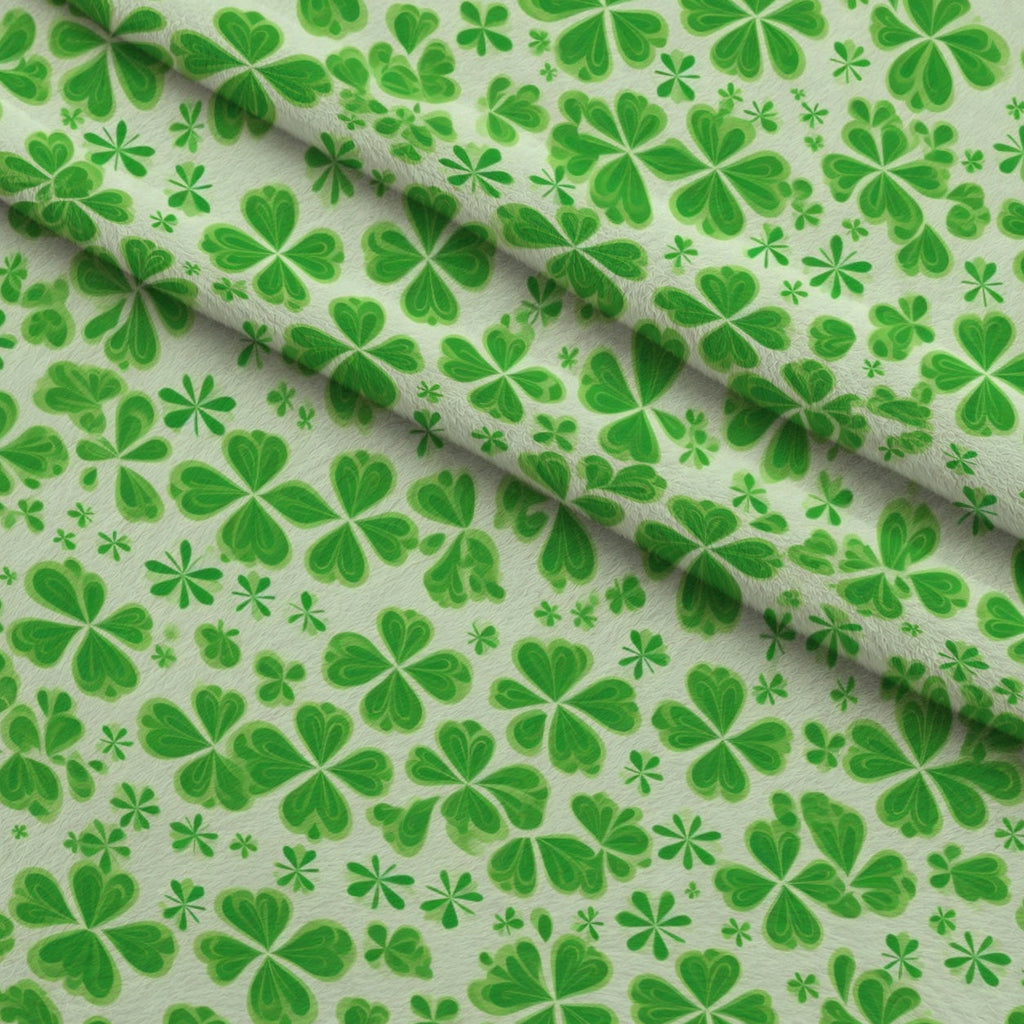 Shamrock Shimmer Pattern 7 Fleece Fabric — fleece fabric folded close-up preview (mv-fleece-v1:lying)