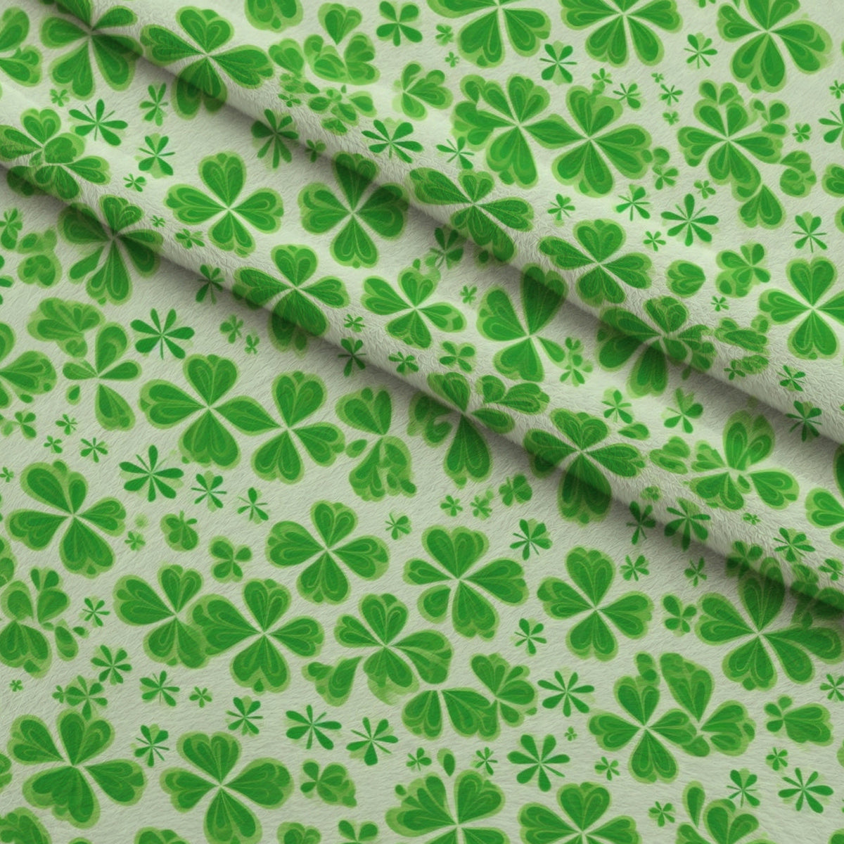 Shamrock Shimmer Pattern 7 Fleece Fabric — fleece fabric folded close-up preview (mv-fleece-v1:lying)