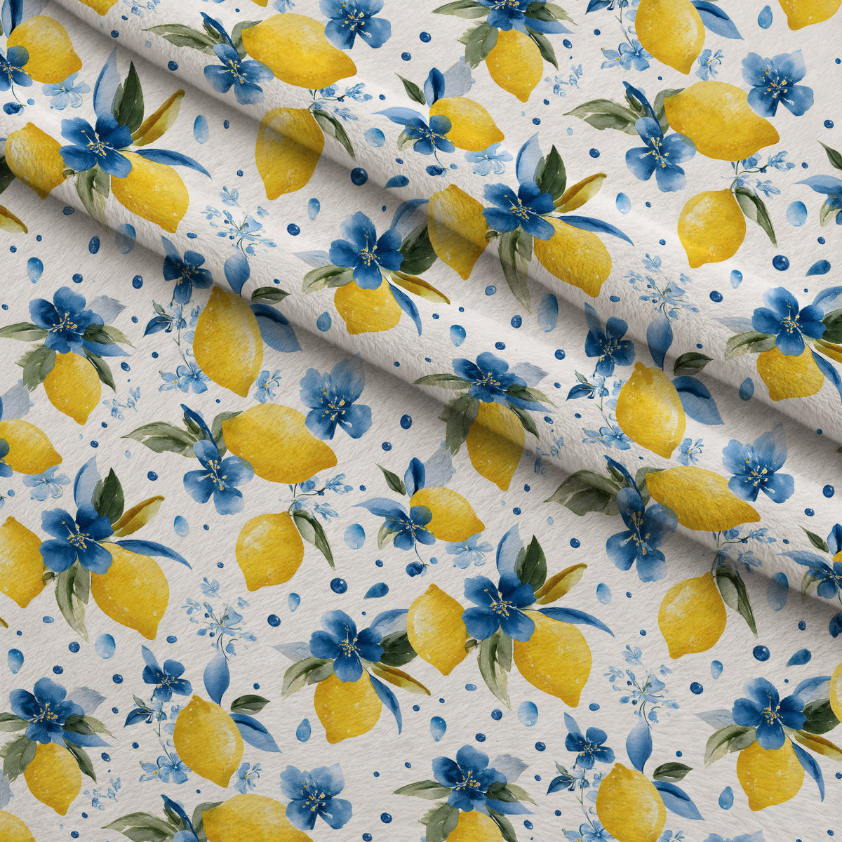 Sicilian Citrus Grove Pattern 1 Fleece Fabric — fleece fabric folded close-up preview (mv-fleece-v1:lying)