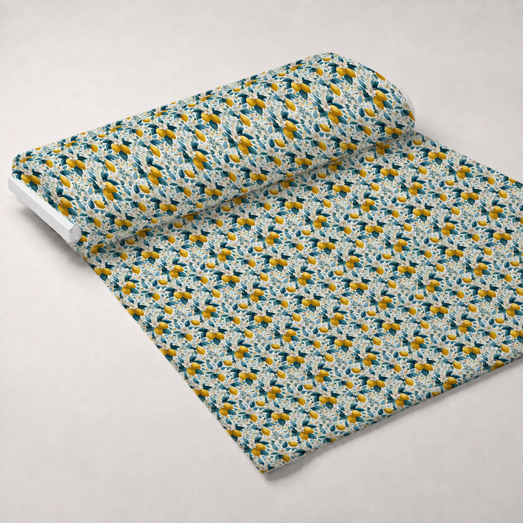 Sicilian Citrus Grove Pattern 12 Fleece Fabric — fleece fabric unrolled bolt preview (mv-fleece-v1:bolt)
