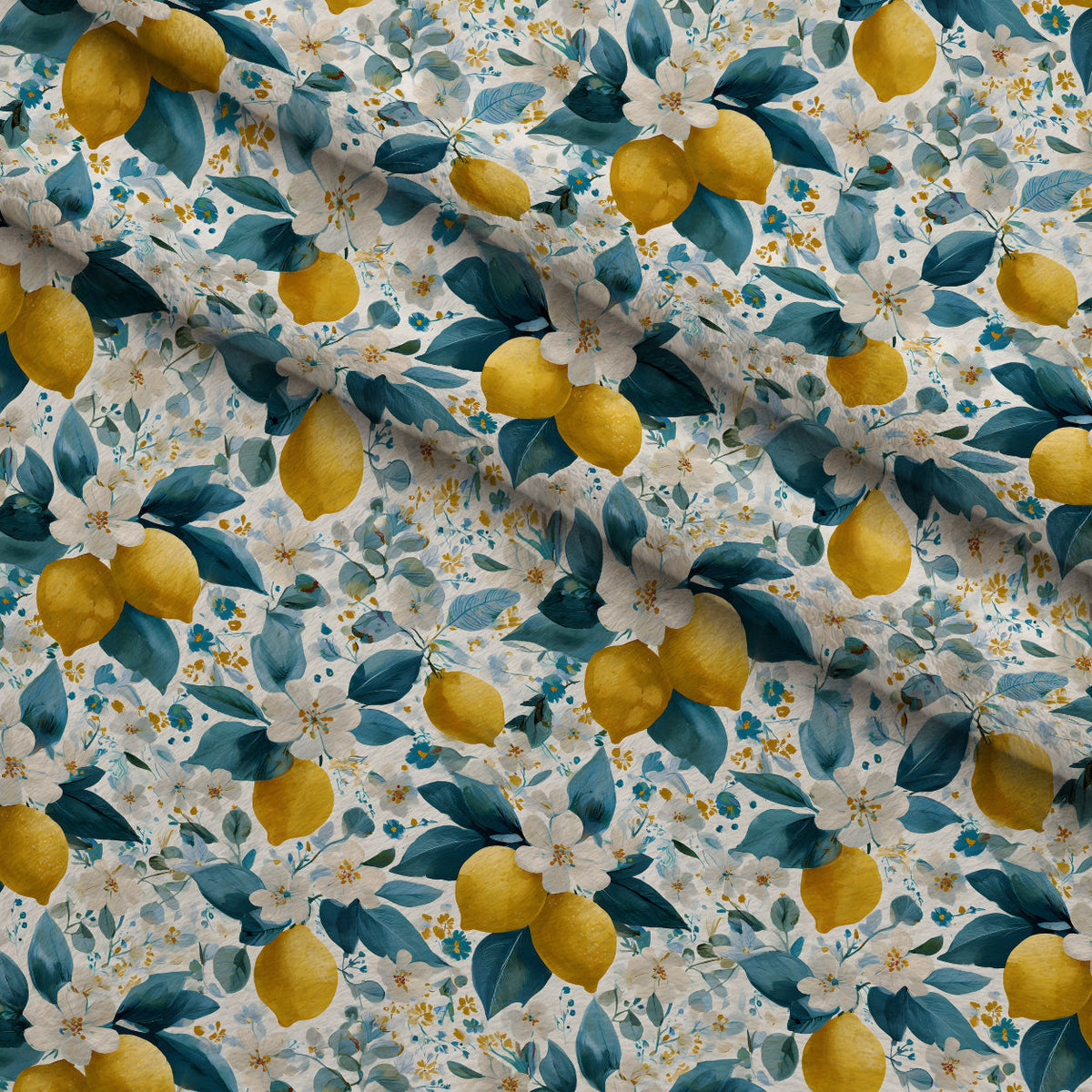 Sicilian Citrus Grove Pattern 12 Fleece Fabric — fleece fabric folded close-up preview (mv-fleece-v1:lying)