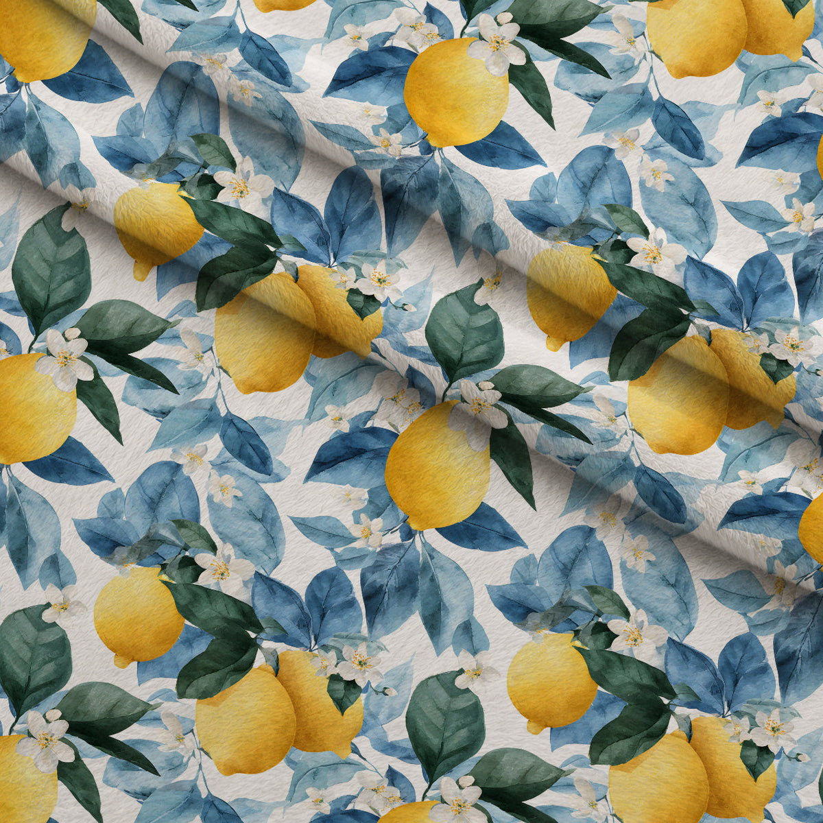 Sicilian Citrus Grove Pattern 13 Fleece Fabric — fleece fabric folded close-up preview (mv-fleece-v1:lying)
