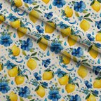 Sicilian Citrus Grove Pattern 2 Fleece Fabric — fleece fabric folded close-up preview (mv-fleece-v1:lying)