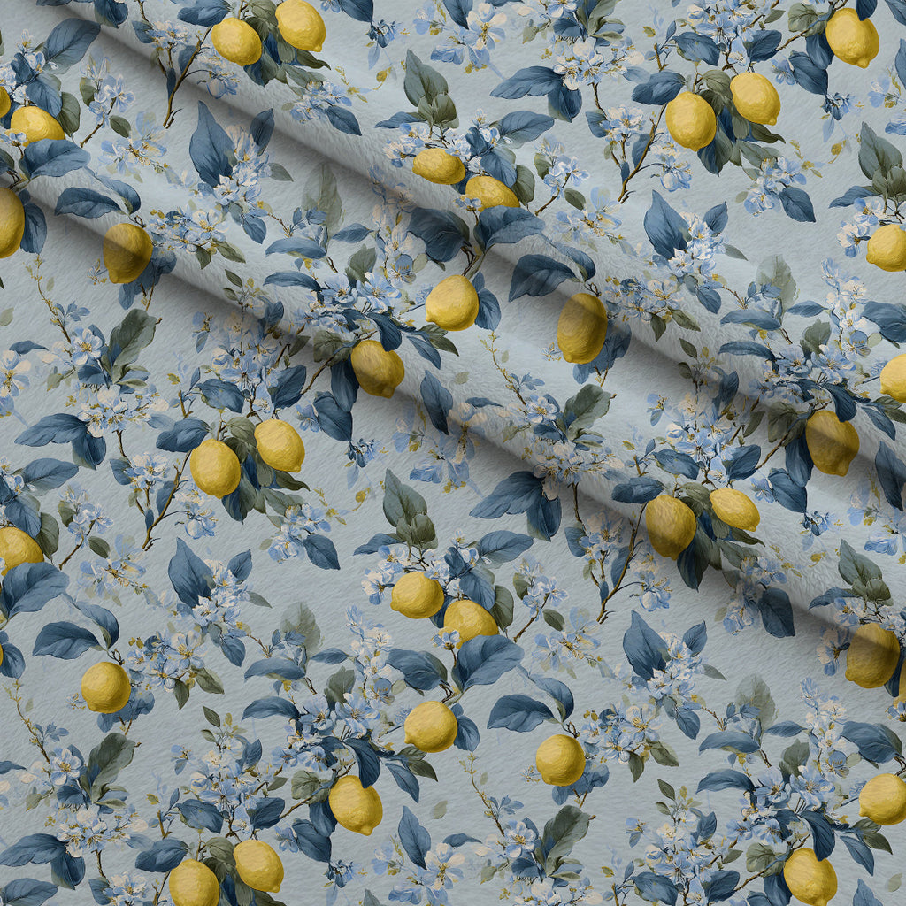 Sicilian Citrus Grove Pattern 6 Fleece Fabric — fleece fabric folded close-up preview (mv-fleece-v1:lying)