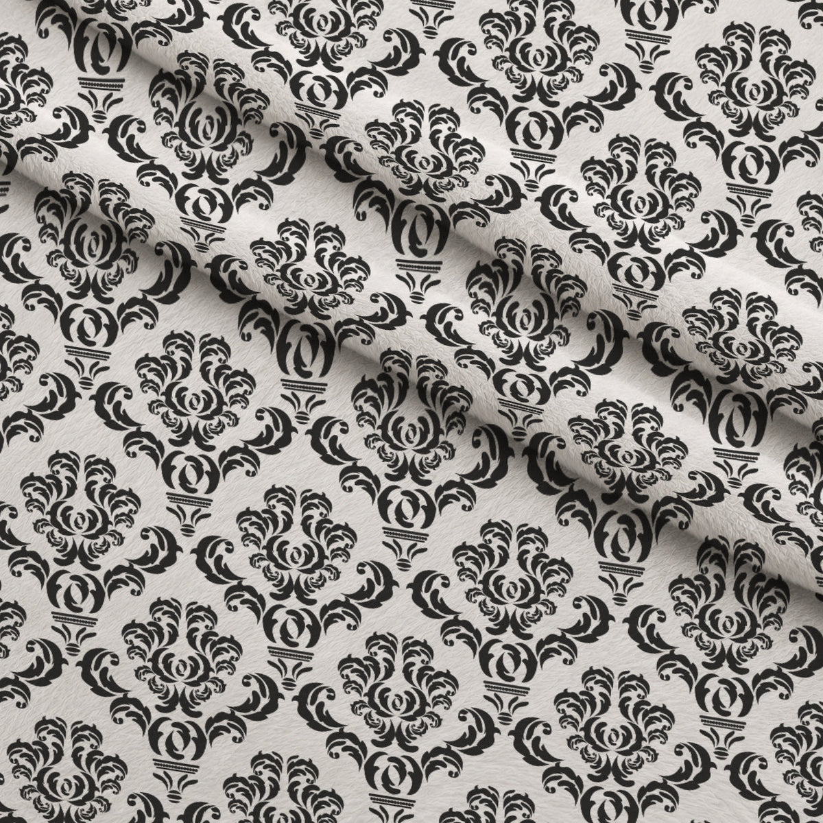Simple Damask Black Fleece Fabric — fleece fabric folded close-up preview (mv-fleece-v1:lying)