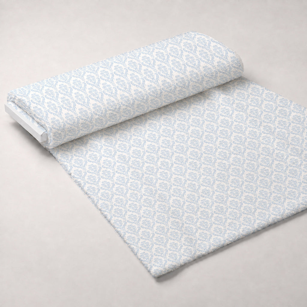 Simple Damask Blue Fleece Fabric — fleece fabric unrolled bolt preview (mv-fleece-v1:bolt)
