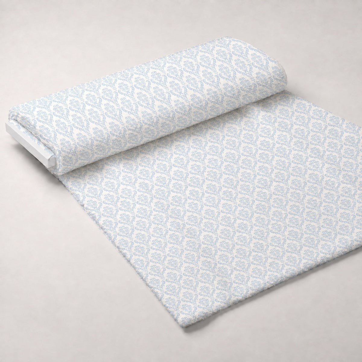 Simple Damask Blue Fleece Fabric — fleece fabric unrolled bolt preview (mv-fleece-v1:bolt)