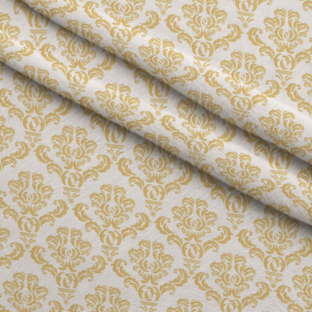Simple Damask Gold Fleece Fabric — fleece fabric folded close-up preview (mv-fleece-v1:lying)